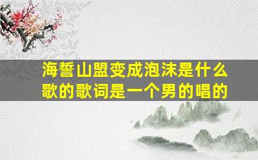 海誓山盟变成泡沫是什么歌的歌词是一个男的唱的