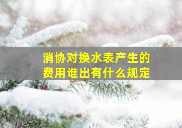 消协对换水表产生的费用谁出有什么规定