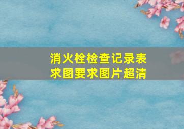 消火栓检查记录表、求图、要求图片超清、