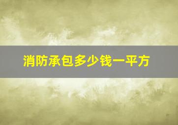 消防承包多少钱一平方