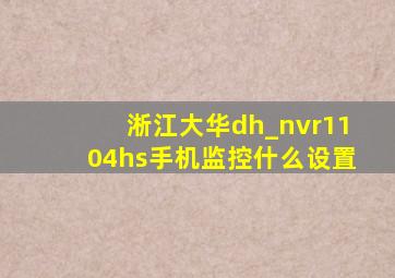 淅江大华dh_nvr1104hs手机监控什么设置