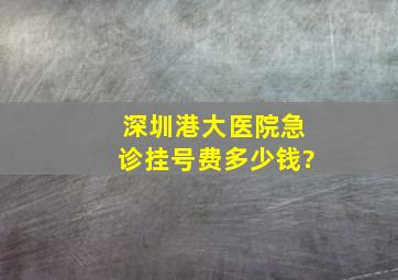 深圳港大医院急诊挂号费多少钱?