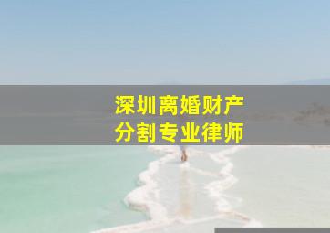 深圳离婚财产分割专业律师