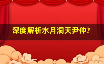 深度解析水月洞天尹仲?