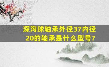 深沟球轴承外径37内径20的轴承是什么型号?