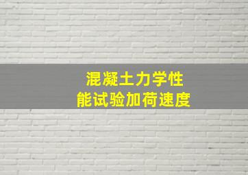 混凝土力学性能试验加荷速度