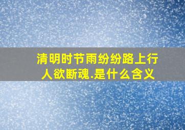 清明时节雨纷纷,路上行人欲断魂.是什么含义