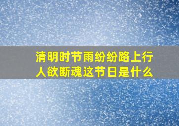 清明时节雨纷纷路上行人欲断魂。这节日是什么