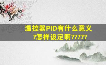 温控器PID有什么意义?怎样设定啊?????