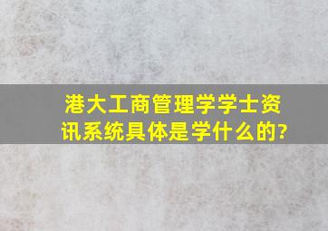 港大工商管理学学士(资讯系统)具体是学什么的?