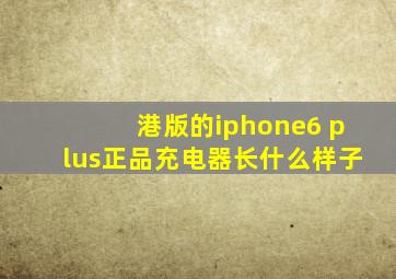 港版的iphone6 plus正品充电器长什么样子