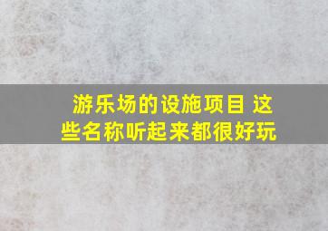 游乐场的设施项目 这些名称听起来都很好玩 