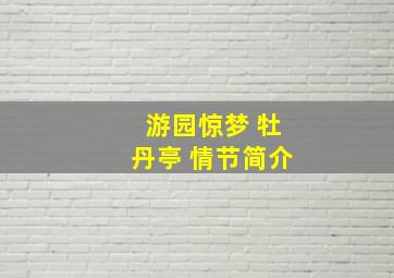 游园惊梦 牡丹亭 情节简介