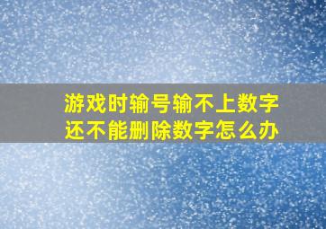 游戏时输号输不上数字还不能删除数字。怎么办(