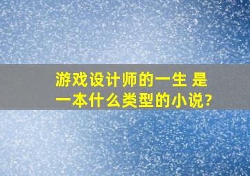 游戏设计师的一生 是一本什么类型的小说?