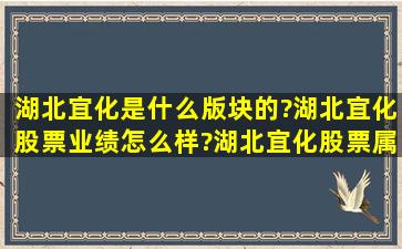 湖北宜化是什么版块的?湖北宜化股票业绩怎么样?湖北宜化股票属于哪...