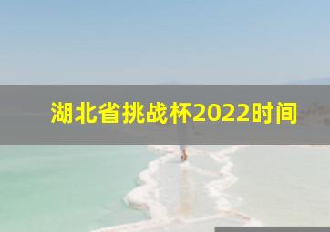 湖北省挑战杯2022时间