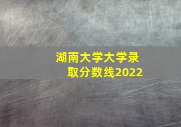 湖南大学大学录取分数线2022