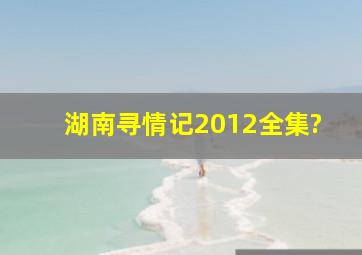 湖南寻情记2012全集?