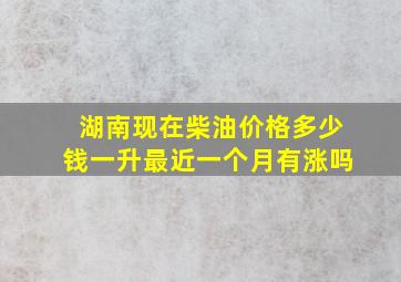 湖南现在柴油价格多少钱一升最近一个月有涨吗(