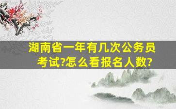 湖南省一年有几次公务员考试?怎么看报名人数?