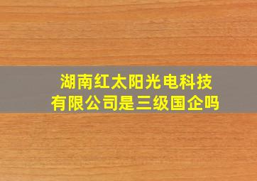 湖南红太阳光电科技有限公司是三级国企吗