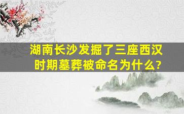 湖南长沙发掘了三座西汉时期墓葬被命名为什么?