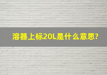 溶器上标20L是什么意思?