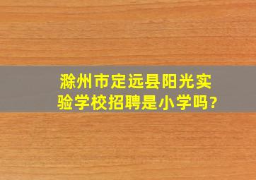 滁州市定远县阳光实验学校招聘是小学吗?