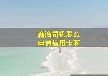 滴滴司机怎么申请信用卡啊