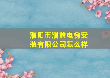 濮阳市濮鑫电梯安装有限公司怎么样(