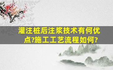 灌注桩后注浆技术有何优点?施工工艺流程如何?