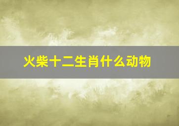 火柴十二生肖什么动物