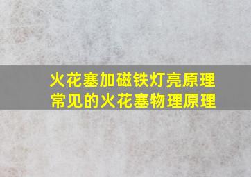 火花塞加磁铁灯亮原理 常见的火花塞物理原理