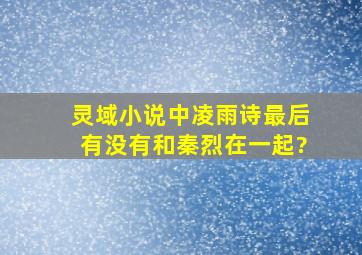 灵域小说中凌雨诗最后有没有和秦烈在一起?