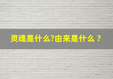 灵魂是什么?由来是什么 ?