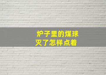 炉子里的煤球灭了怎样点着 