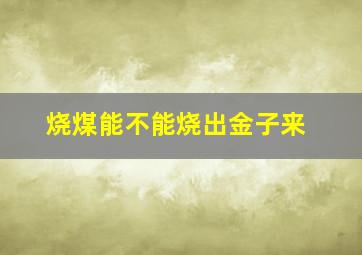 烧煤能不能烧出金子来