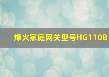 烽火家庭网关型号HG110B