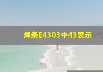 焊条E4303中43表示()