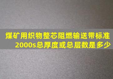 煤矿用织物整芯阻燃输送带标准2000s总厚度或总层数是多少