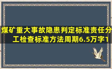 煤矿重大事故隐患判定标准责任分工检查标准方法周期6.5万字139页...