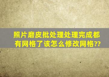 照片磨皮批处理,处理完成都有网格了,该怎么修改网格??