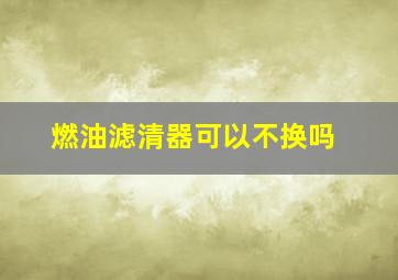 燃油滤清器可以不换吗