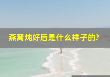 燕窝炖好后是什么样子的?