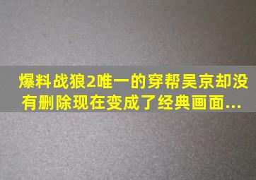 爆料《战狼2》唯一的穿帮吴京却没有删除现在变成了经典画面...