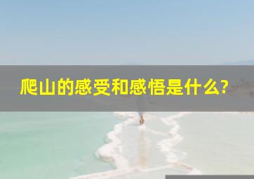 爬山的感受和感悟是什么?