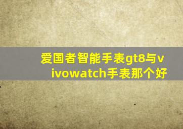 爱国者智能手表gt8与vivowatch手表那个好