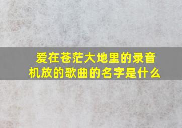 爱在苍茫大地里的录音机放的歌曲的名字是什么