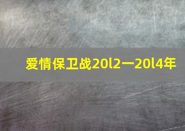 爱情保卫战20l2一20l4年